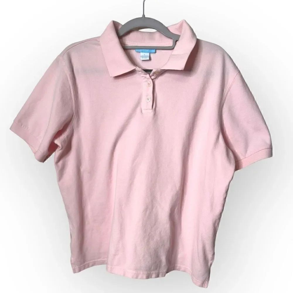 Jennifer Moore Light Pink Polo Shirt Womens Size L